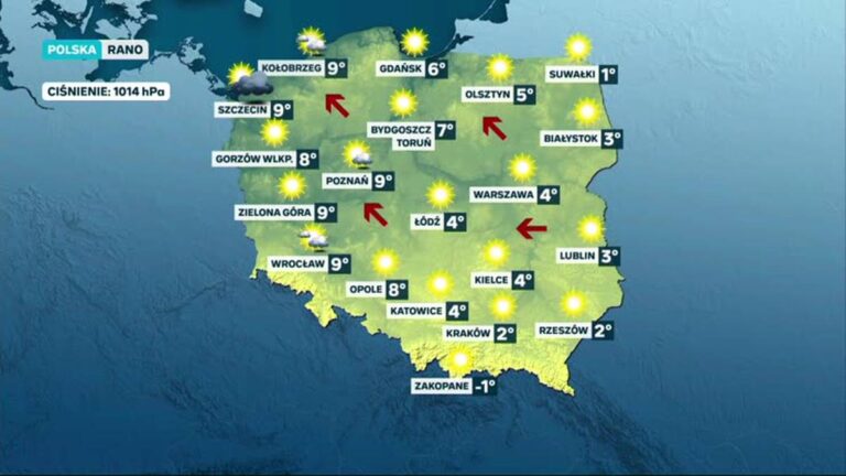 Prognoza pogody – piątek 18 października, rano