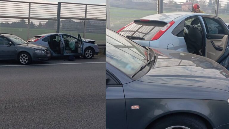 Pożar samochodu i wypadek. Policja apeluje do kierowców