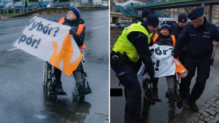 Babcia Kasia dołączyła do blokady Wisłostrady. „Stawiam bierny opór”