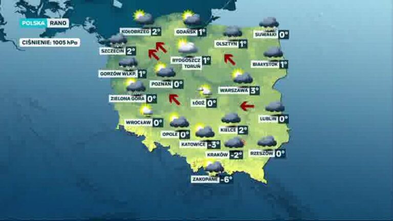 Prognoza pogody – piątek, 6 grudnia – rano