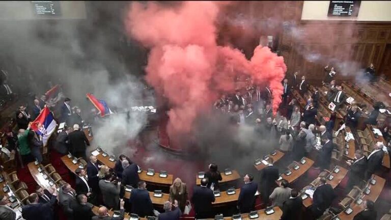 Wielka bójka w parlamencie. Użyto jajek i flar