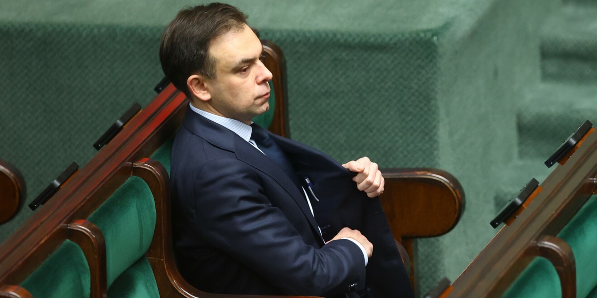 Minister finans&oacute;w i gospodarki Andrzej Domański