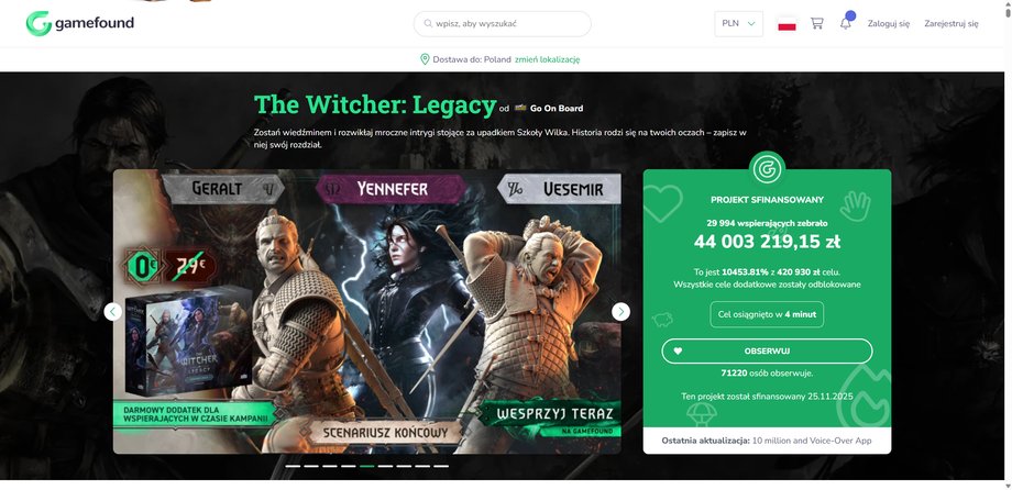 Wiedźmin Dziedzictwo na Gamefound