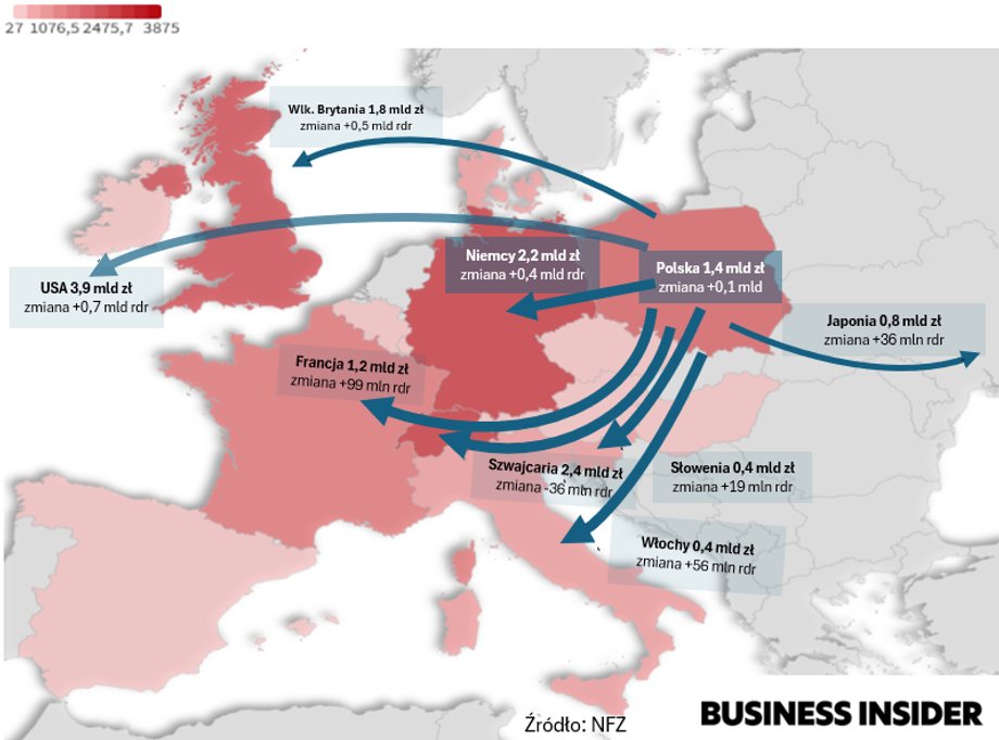 Do producent&oacute;w z kt&oacute;rych kraj&oacute;w trafiają refundacje na leki z polskiego budżetu i NFZ? Dane od stycznia do października 2025 r.