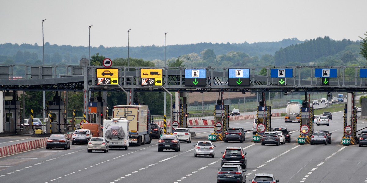 Autostrada A4, bramki płatnicze na odcinku Krak&oacute;w-Katowice.