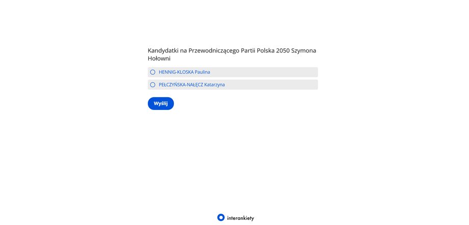 Wyb&oacute;r przewodniczącego Polski 2050 - widok odbiorcy