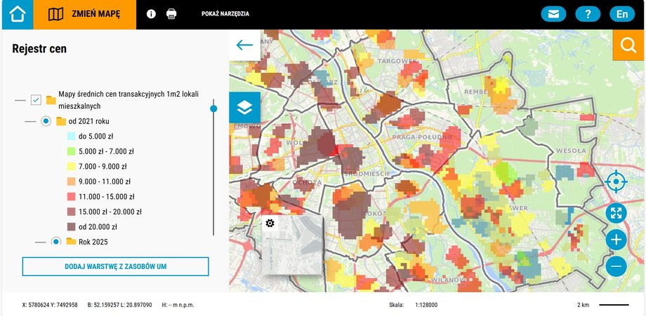 Warszawa ujawnia ceny nieruchomości: Rejestr Cen Nieruchomości rusza z pełną mocą 7 Rejestr Cen Nieruchomości, screen