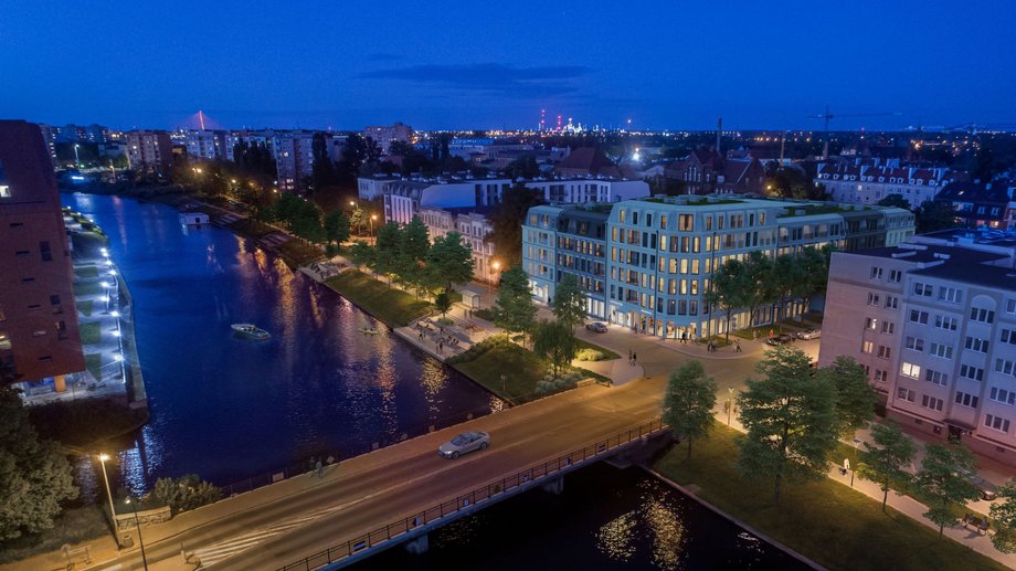 Esencja &ndash; inwestycja na Dolnym Mieście w Gdańsku, z widokiem na wody Nowej Motławy.