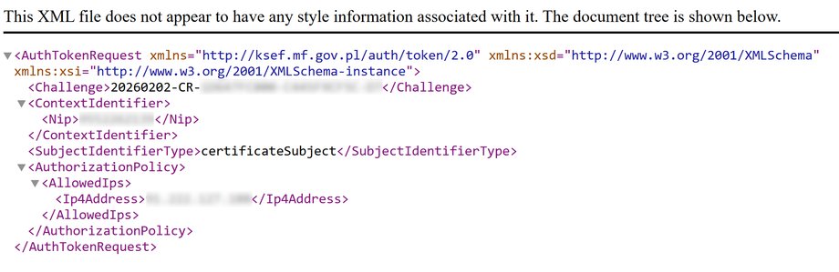 Kod dokumentu uwierzytelniającego logowanie do KSeF