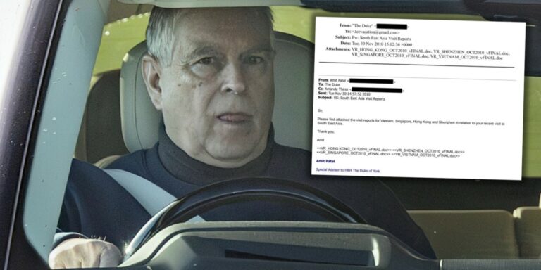 Książę Andrzej zdradza sekrety państwowe w aferze Epsteina