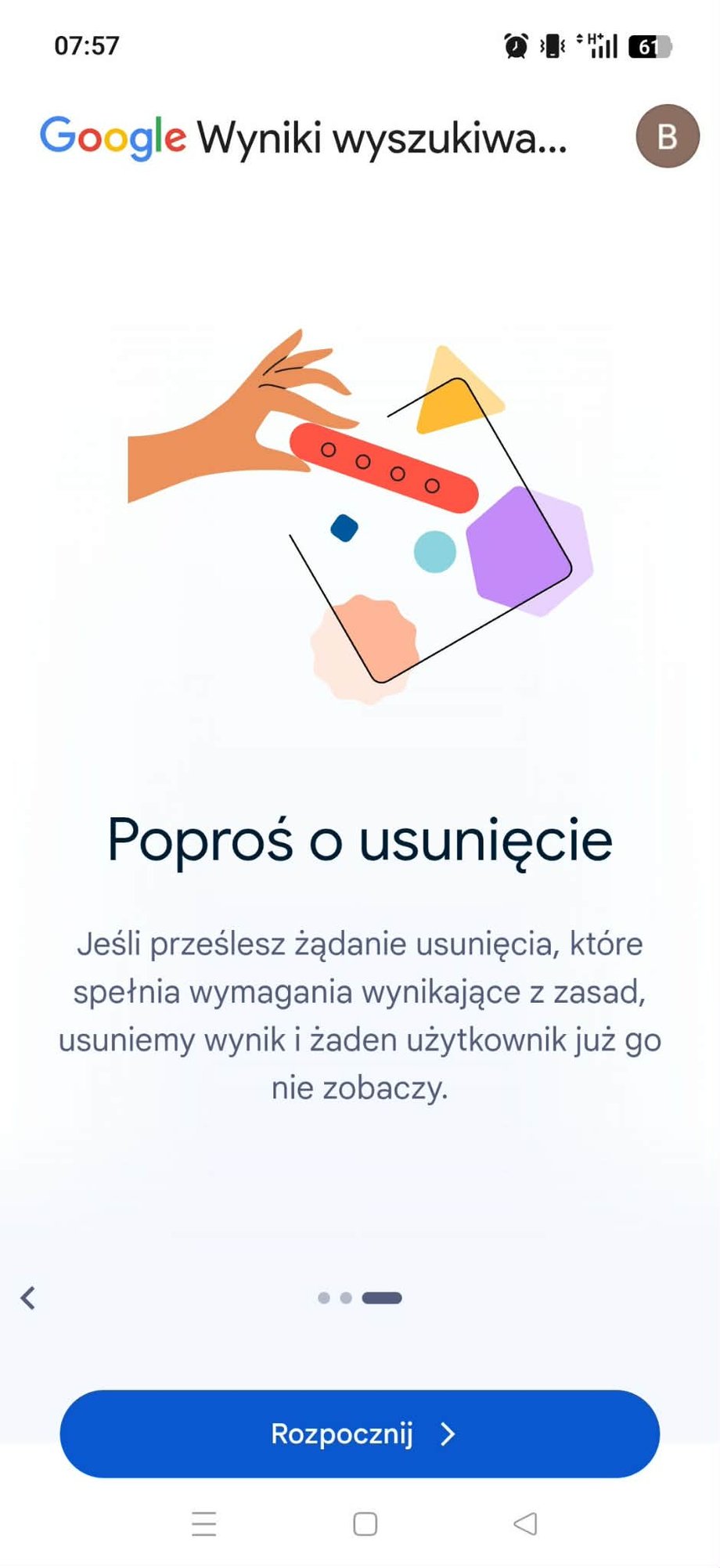 Usuwanie danych w Google