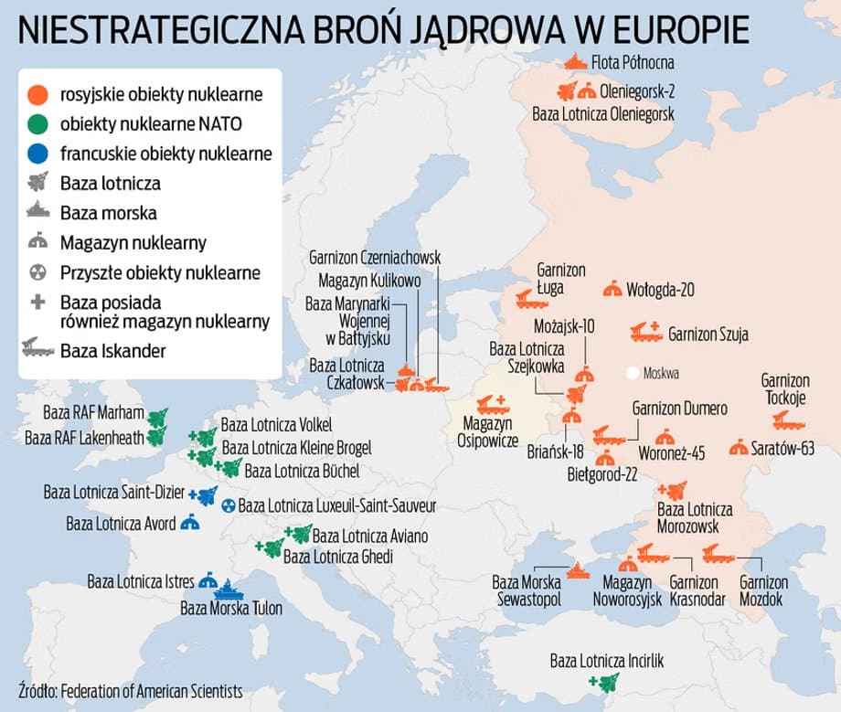 Gdzie w Europie sa bazy z głowicami atomowymi