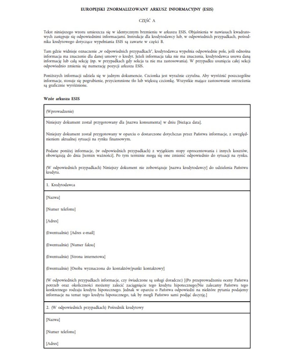 Wz&oacute;r formularza ESIS
