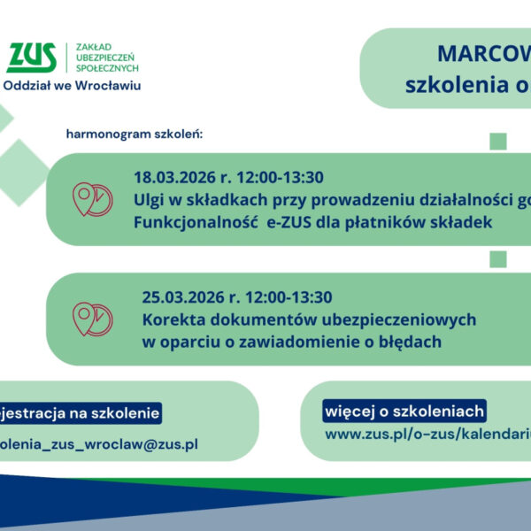 Główna 161 ZUS udostępnia darmowe szkolenia dla przedsiębiorców – zapisz…