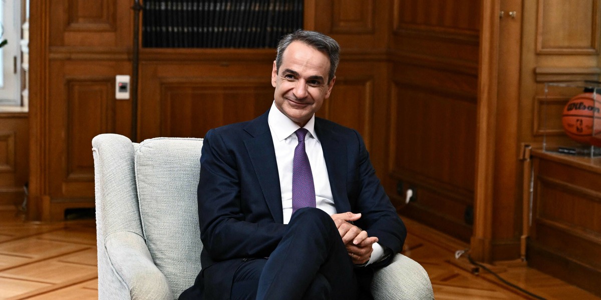 Premier Grecji Kyriakos Mitsotakis 