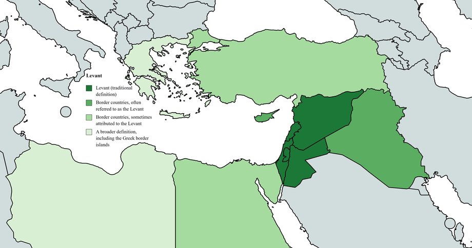 Kraje zaliczane do Lewantu