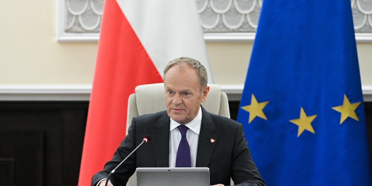 Premier Donald Tusk na posiedzeniu rządu w KPRM w Warszawie.