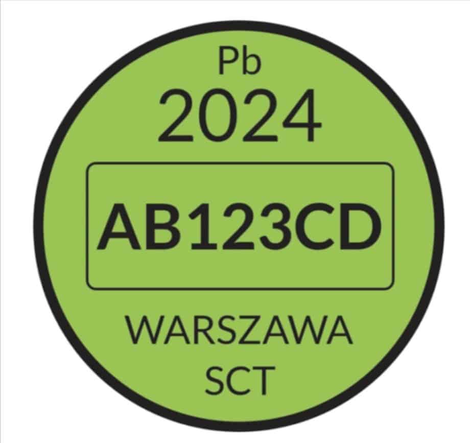 Naklejka SCT - zmieniony w 2024 roku wz&oacute;r