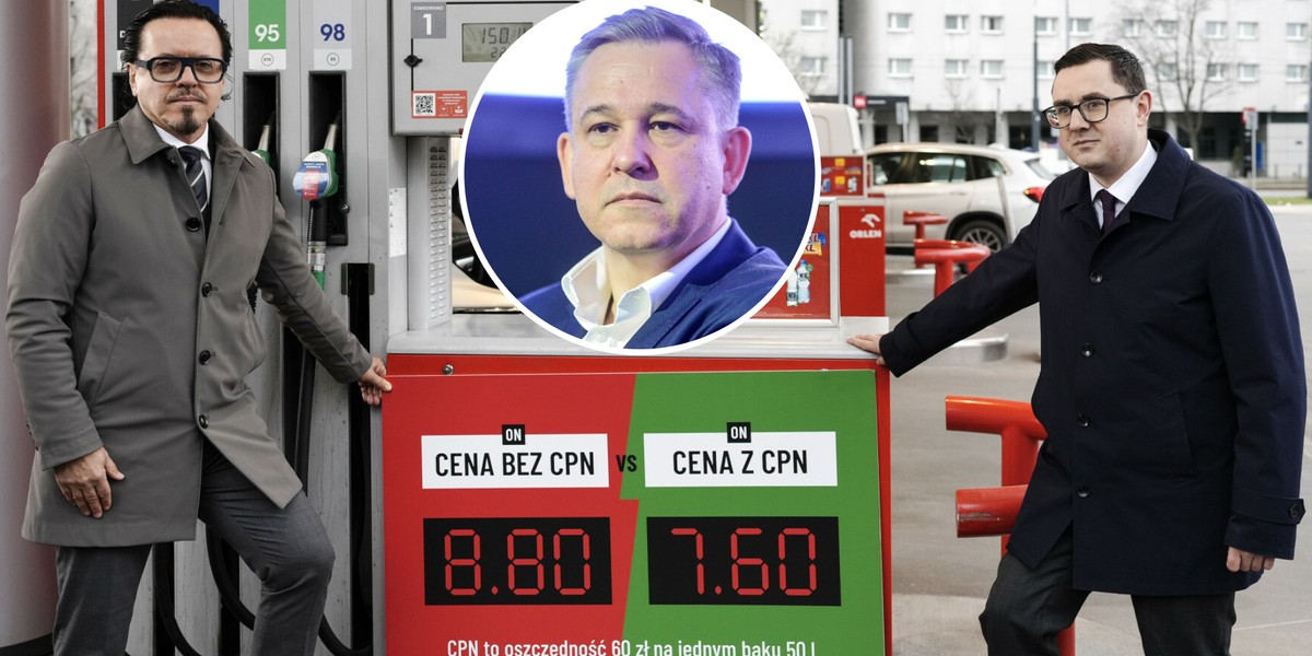 Od lewej: minister aktyw&oacute;w państwowych Wojciech Balczun, przewodniczący Rady Fiskalnej Sławomir Dudek i minister energii Miłosz Motyka