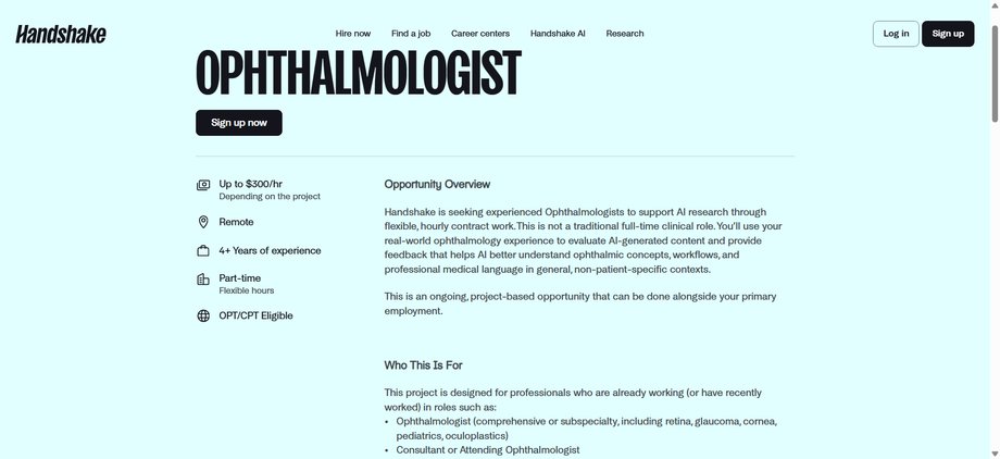 Oferta na Handshake AI