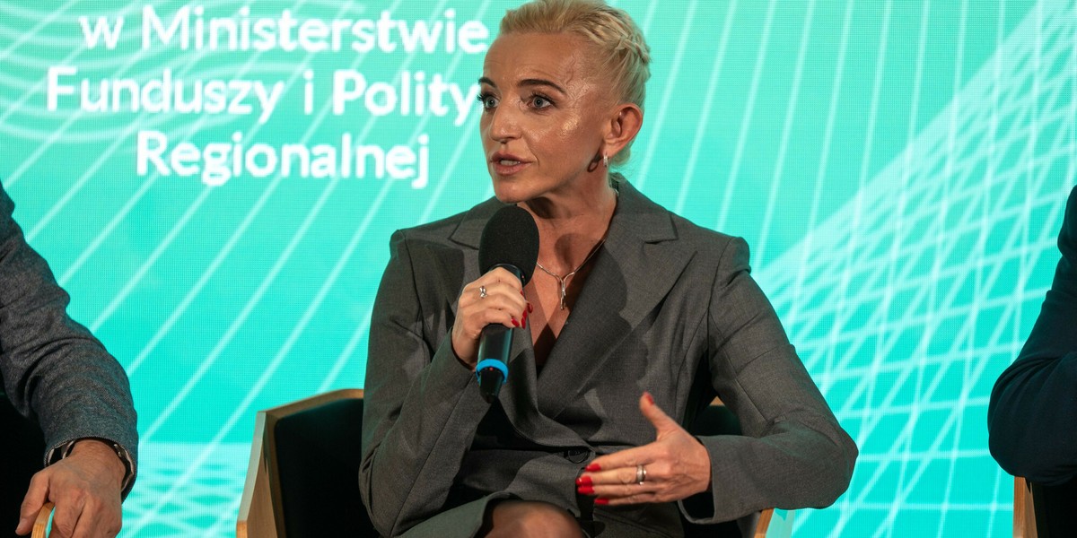 Pierwsza wiceprezes Banku Gospodarstwa Krajowego Marta Postuła, październik 2024. W rozmowie z Business Insiderem ujawnia szczeg&oacute;ły Funduszu Bezpieczeństwa i Obronności. 