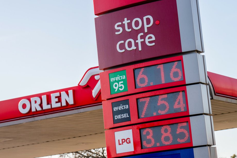 Ceny paliw na stacji Orlenu w Gdańsku, 31 marca