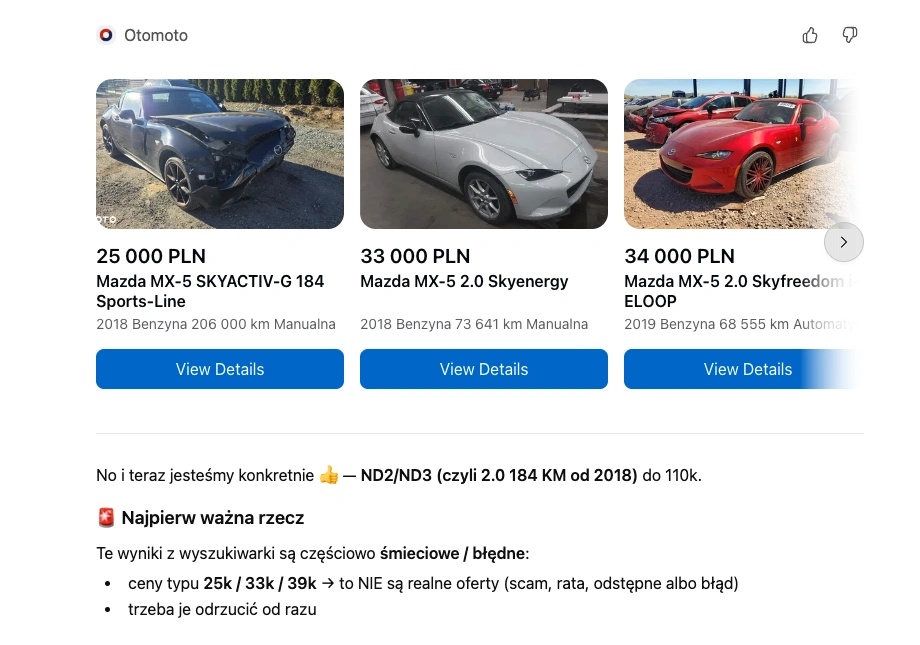 Otomoto z botem wyszukuje auta &ndash; czy ten algorytm faktycznie rozumie Twoje potrzeby? 31