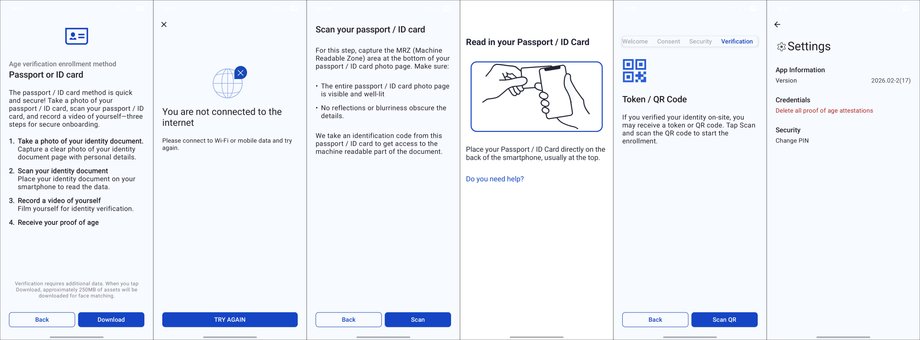 Aplikacja Unii Europejskiej do weryfikacji wieku - skan dowodu
