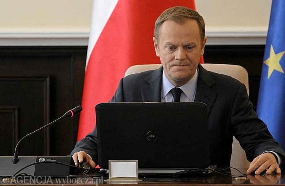 Donald Tusk podczas posiedzenia rządu 2013 r.