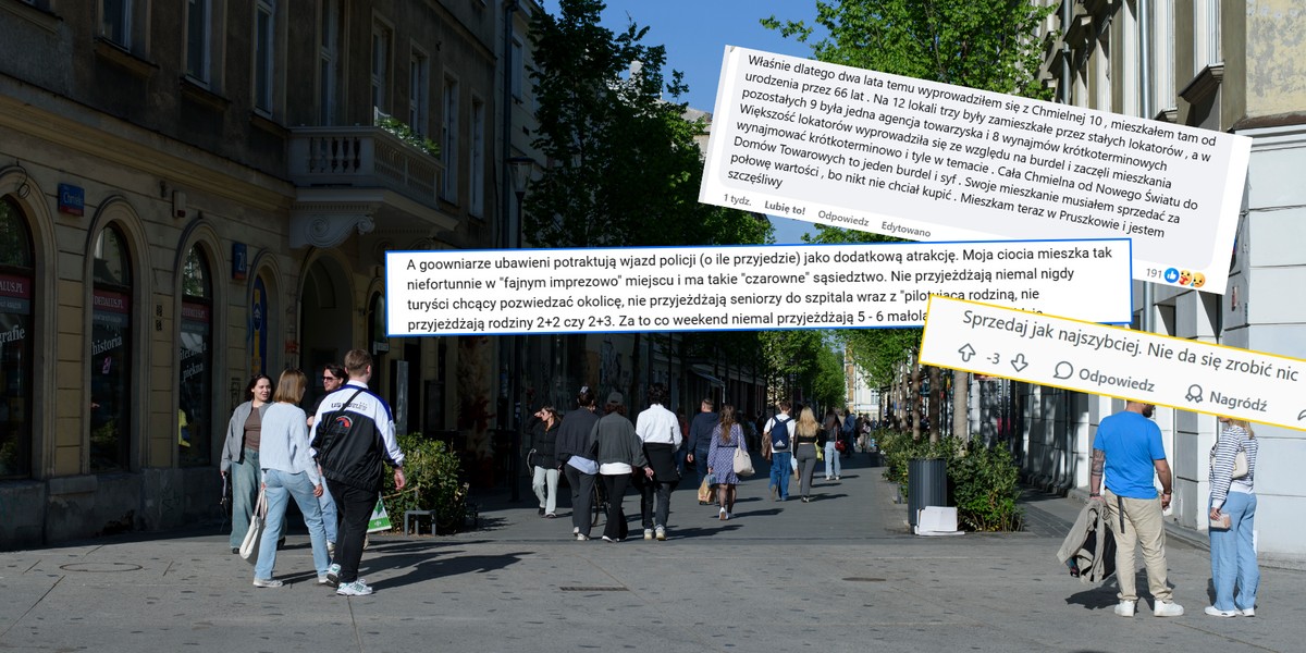 Problem nie kończy się na hałasie, na zdjęciu: ul. Chmielna w Warszawie