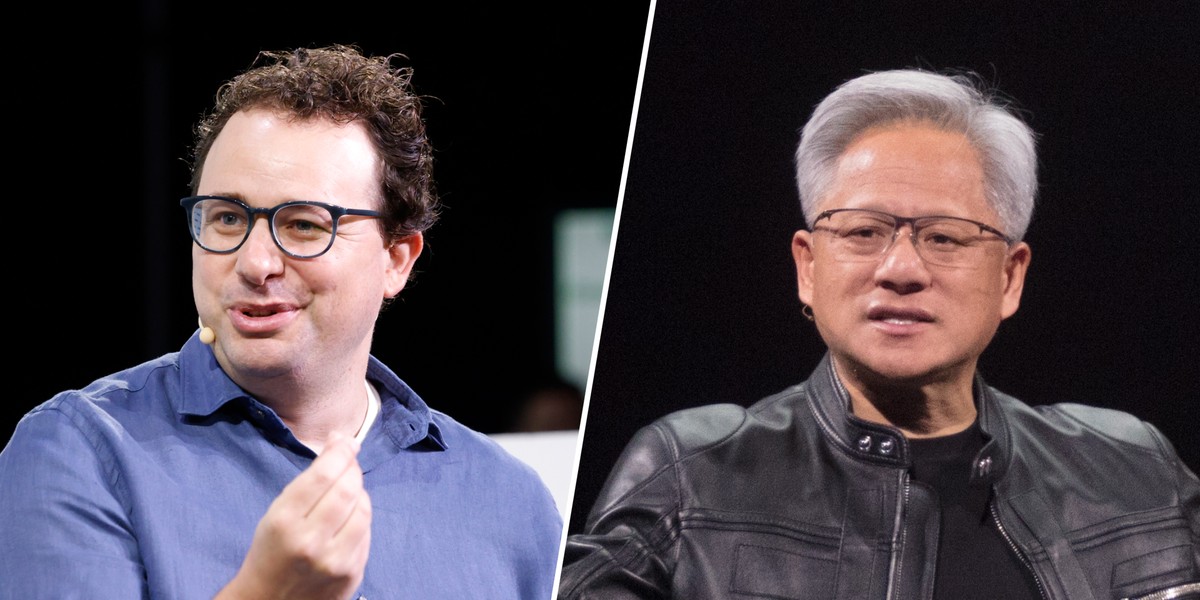 Dario Amodei (szef Anthropic) i Jensen Huang (szef Nvidia)