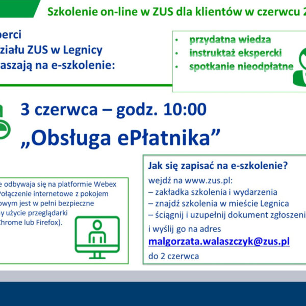 ZUS oferuje bezpłatne szkolenie online z ePłatnika &ndash;&hellip;