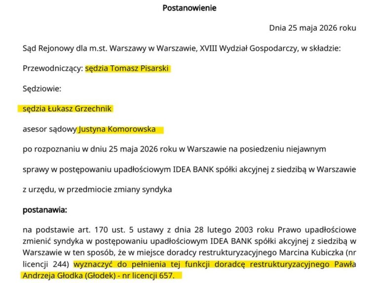 Idea Bank: Nowy syndyk i przełomowa decyzja sądu w sprawie upadłości. Poznaj nazwisko Idea Bank: Nowy syndyk i przełomowa decyzja sądu w sprawie upadłości. Poznaj nazwisko