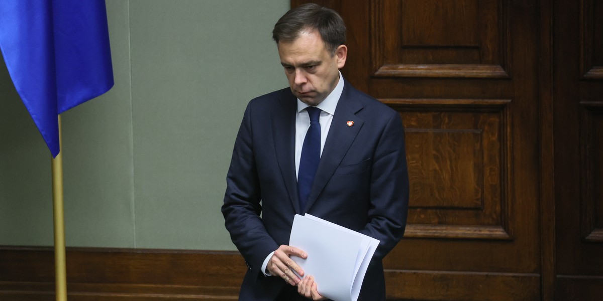 Minister finans&oacute;w i gospodarki Andrzej Domański