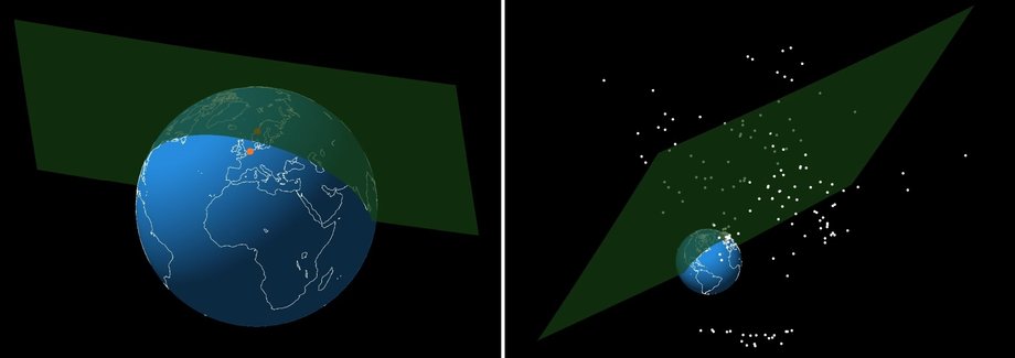 Rosja zakłóca GPS w Polsce. Naukowcy potwierdzają winę Moskwy 29 Możliwe położenie źródła sygnału i satelity w tym rejonie
