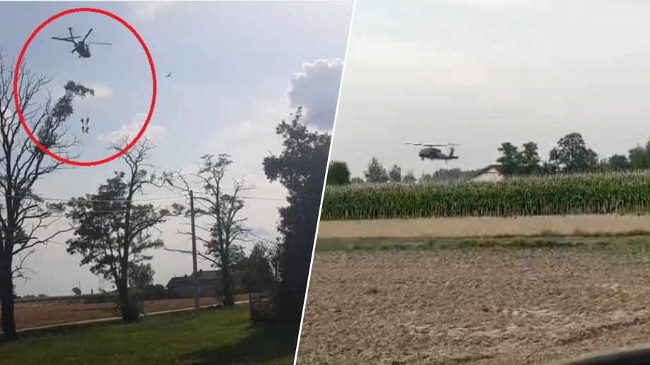 Helikopter nad przejmowanymi terenami na screenach z film&oacute;w opublikowanych przez Kamila Szymańczaka w serwisie x
