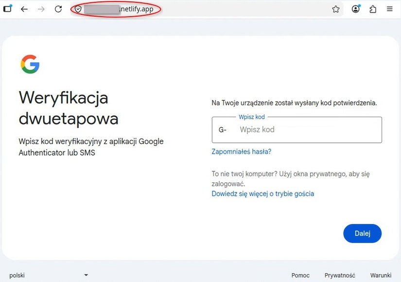 Wyłudzenie drugiego składnika uwierzytelnienia dwuetafowego 2FA